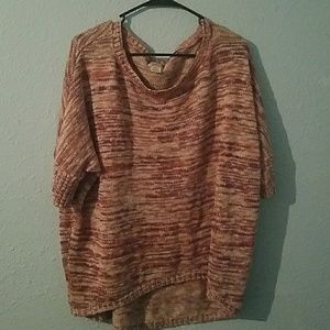 Wide short sleeve knit top